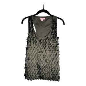 Rachelle Black Sleeveless Racerback Tank Embellished Polyester Small